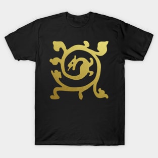 Medieval Style Metallic Gold Dragon T-Shirt